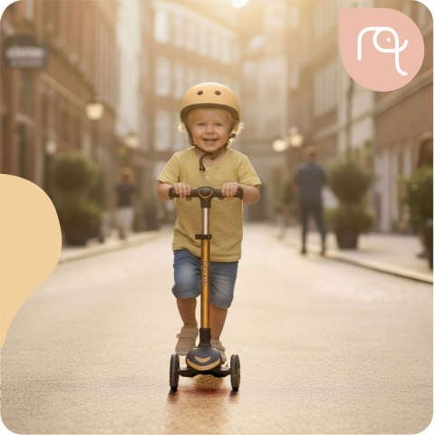 Hulajnoga trójkołowa balansowa z siedziskiem Nukido Flippo złota LED