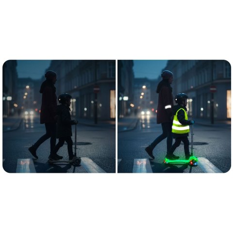 Hulajnoga trójkołowa dla dzieci balansowa świecąca w ciemności Ricokids Glow - turkusowa