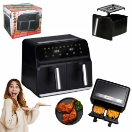 Frytkownica beztłuszczowa Air Fryer 1700W 2x4L Alpina czarna