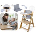 Drewniane krzesełko do karmienia Nelo Nukido regulowane z tacką 6m+