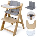 Drewniane krzesełko do karmienia Nelo Nukido regulowane z tacką 6m+