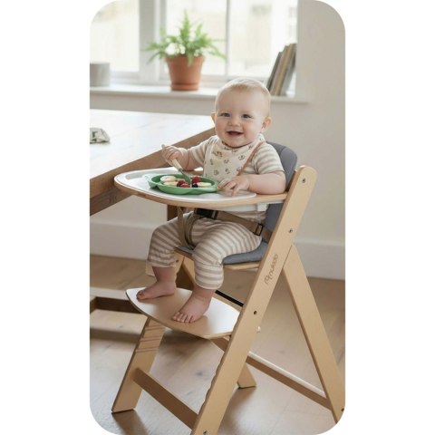 Drewniane krzesełko do karmienia Nelo Nukido regulowane z tacką 6m+