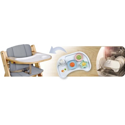 Drewniane krzesełko do karmienia Nelo Nukido regulowane z tacką 6m+