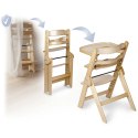 Drewniane krzesełko do karmienia Nelo Nukido regulowane z tacką 6m+