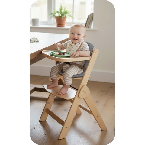 Drewniane krzesełko do karmienia Nelo Nukido regulowane z tacką 6m+