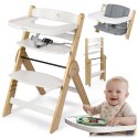 Drewniane krzesełko do karmienia Timo Nukido składane regulowane 6m+ białe
