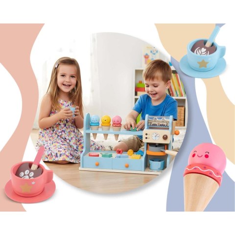 Drewniana kawiarnia lodziarnia NK880 Nukido zestaw do zabawy 3+