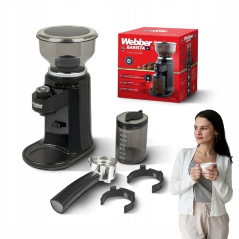 Młynek żarnowy do kawy WEBBER CG6 180W automatyczny 25 poziomów
