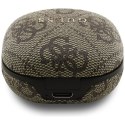 Guess 4G Classic Metal Logo - Słuchawki Bluetooth TWS ENC + etui ładujące (brązowy)