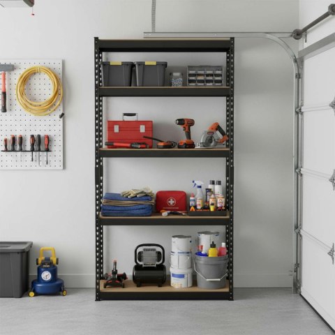 Regał metalowy magazynowy 183 x 90 x 40 cm Humberg HR-853 czarny