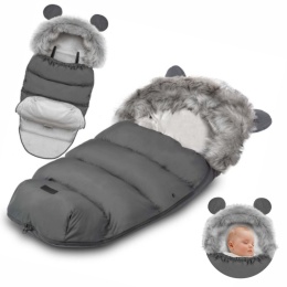 Ciepły wodoodporny śpiworek Elmi do wózka i sanek - ciemnoszary