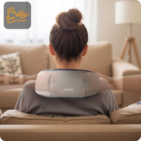 Masażer do pleców szyi karku shiatsu 3 tryby ogrzewanie bezprzewodowy Neo-Sport NS-505