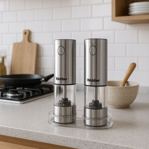 Elektryczne młynki do soli i pieprzu Webber USB C zestaw 2szt akumulatorowe