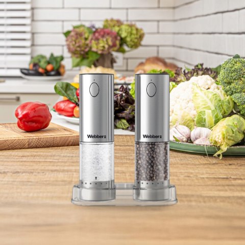 Elektryczne młynki do soli i pieprzu Webber USB C zestaw 2szt akumulatorowe