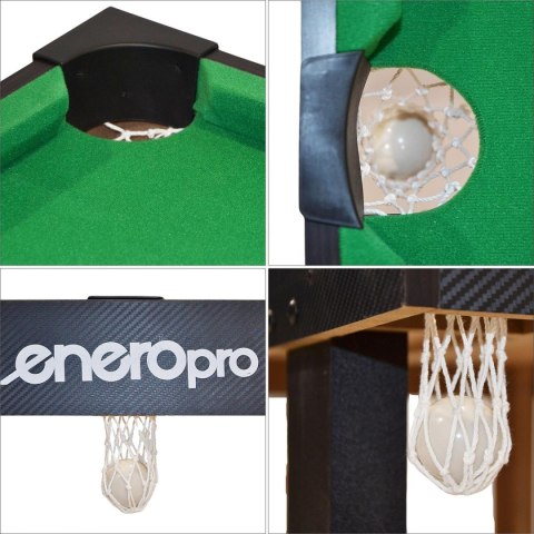 STÓŁ DO W GRY W BILARDA CZARNY 121x61x79CM ENERO PRO