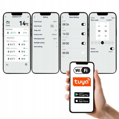 Stacja pogodowa Meteo SP500 WiFi PM2.5 UV zegar barometr Tuya