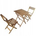 ZESTAW MEBLI OGRODOWYCH DREWNIANYCH STOLIK KRZESŁA I NA TARAS OGRÓD BALKON