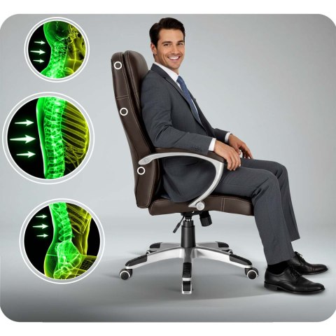 Fotel biurowy obrotowy Sofotel cimny brąz