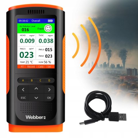 Miernik jakości powietrza Webber UP900 7w1 PM2.5 PM10 HCHO TVOC
