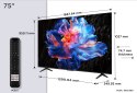 Telewizor TCL 75P69K LED 75" 4K Ultra HD Google TV Dolby Atmos DVB-T2 Czarny