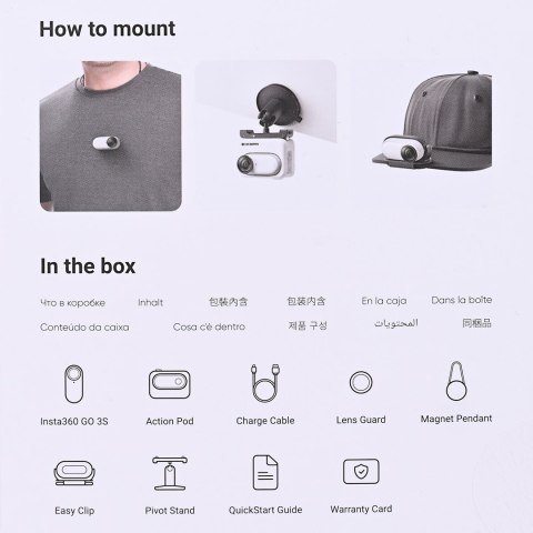 Insta360 GO 3S (64GB) Biała - Kamera Sportowa 4K 39g