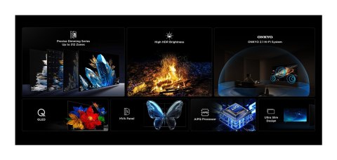 Telewizor TCL 55Q6C QD-Mini LED 55'' 4K Ultra HD Google TV Dolby Atmos DVB-T2 Metaliczny