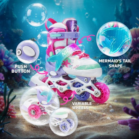 Nh18150 4W1 Łyżworolki Z Wym. Płozą Hokejową Mazzy Rozm. M(35-38) Nils Fun