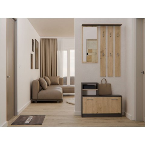 GARDEROBA SZAFKA NA OBUWIE ANTRACYT/ARTISAN