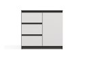 KOMODA 1 DRZWI 3 SZUFLADY ANTRACYT/BIEL KOMPLET
