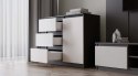 KOMODA 1 DRZWI 3 SZUFLADY ANTRACYT/BIEL KOMPLET