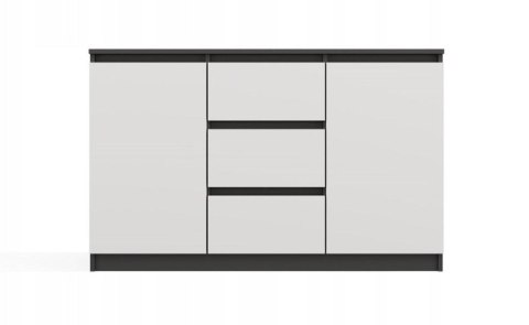 KOMODA 2 DRZWI 3 SZUFLADY ANTRACYT/BIEL KOMPLET