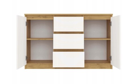 KOMODA 2 DRZWI 3 SZUFLADY ARTISAN/BIEL KOMPLET