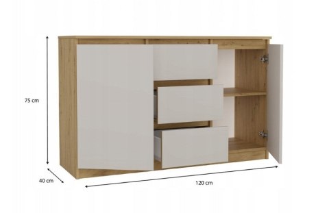 KOMODA 2 DRZWI 3 SZUFLADY ARTISAN/KASZMIR KOMPLET