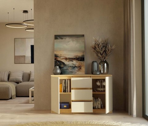 KOMODA 2 DRZWI 3 SZUFLADY ARTISAN/KASZMIR KOMPLET