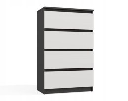 M4 MALWA KOMODA 4 SZUFLADY ANTRACYT/BIEL KPL