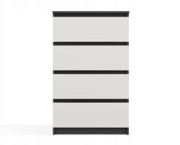 M4 MALWA KOMODA 4 SZUFLADY ANTRACYT/BIEL KPL