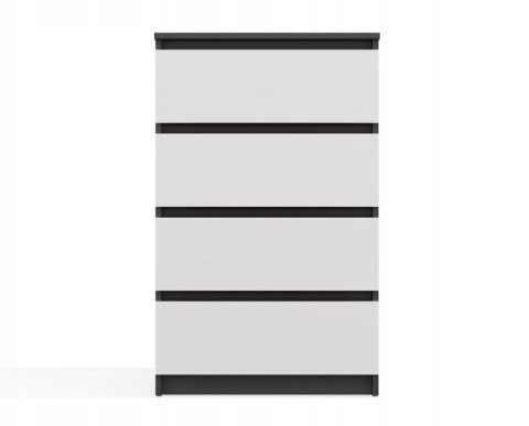 M4 MALWA KOMODA 4 SZUFLADY ANTRACYT/BIEL KPL