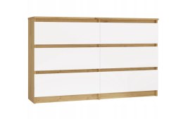 M6 MALWA KOMODA 120CM 6 SZUFLAD ART/BIEL KOMPLET
