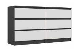 M6 MALWA KOMODA 140 CM 6 SZUFLAD ANT/BIEL KOMPLET