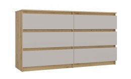 M6 MALWA KOMODA 140 CM 6 SZUFLAD ART/KASZMIR KOMPLET