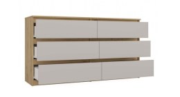 M6 MALWA KOMODA 140 CM 6 SZUFLAD ART/KASZMIR KOMPLET