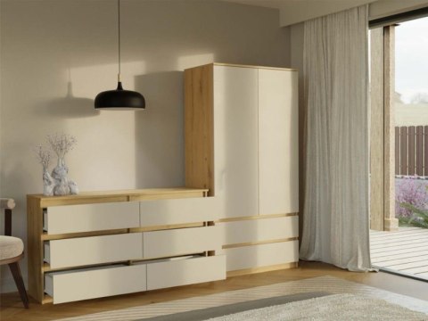 M6 MALWA KOMODA 140 CM 6 SZUFLAD ART/KASZMIR KOMPLET