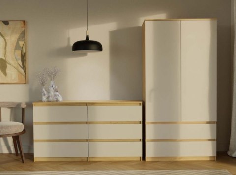 M6 MALWA KOMODA 140 CM 6 SZUFLAD ART/KASZMIR KOMPLET