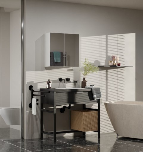 SZAFKA ŁAZIENKOWA POLA 2 DRZWI LUSTRO BIEL