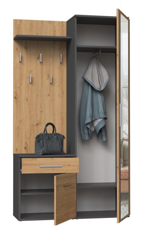 GARDEROBA DUO ANTRACYT/ARTISAN KOMPLET