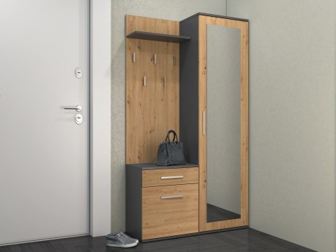 GARDEROBA DUO ANTRACYT/ARTISAN KOMPLET