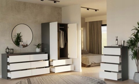 SZAFA MALWA SS-90 ANTRACYT / BIEL KOMPLET