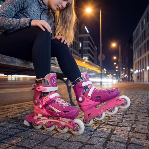 Na1055 Łyżworolki Blaze Różowe Rozm. M(35-38) Nils Extreme