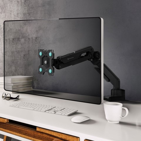 ONKRON G90-B Uchwyt biurkowy obrotowo-nachylny do monitora 13"-34" maks 10 kg, z obracaniem, czarny