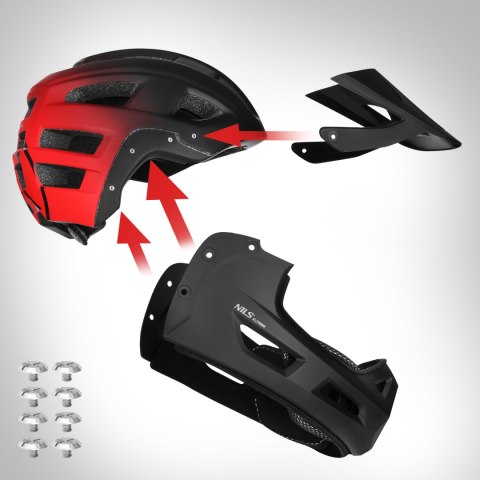 Mtw101 Kask Czerwony Full Face M(56-58Cm) Nils Extreme
